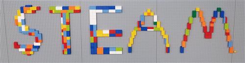 Legos spell the word: STEAM 